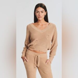 Cozy Tan V-Neck Sweater